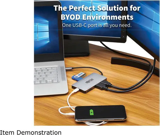 Alt view image 8 of 8 - Tripp Lite USB C Dock Dual-Display 4K HDMI USB Hub Memory Card PD Charging