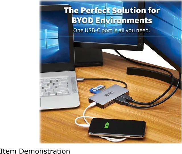 Alt view image 8 of 8 - Tripp Lite USB C Dock Dual-Display HDMI USB Hub Memory Card Gbe PD Charging