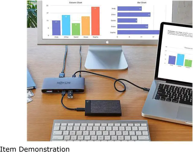 Alt view image 7 of 8 - Tripp Lite Black/Gray MTB3-DOCK-03INT Thunderbolt 3 Dock with USB-C Compatibility, Dual Display - 8K DisplayPort, USB 3.2 Gen 2 10G, USB-A/USB-C Hub, GbE, International Plug Adapters