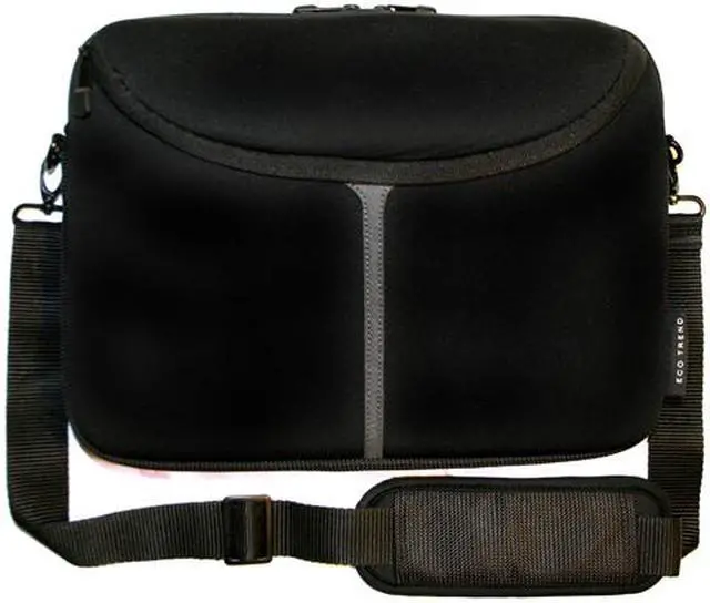 Alt view image 2 of 2 - Eco Style Black/Gray Embark 12.1" Neoprene Netbook Sleeve with Shoulder Strap Model EEMB-GR12