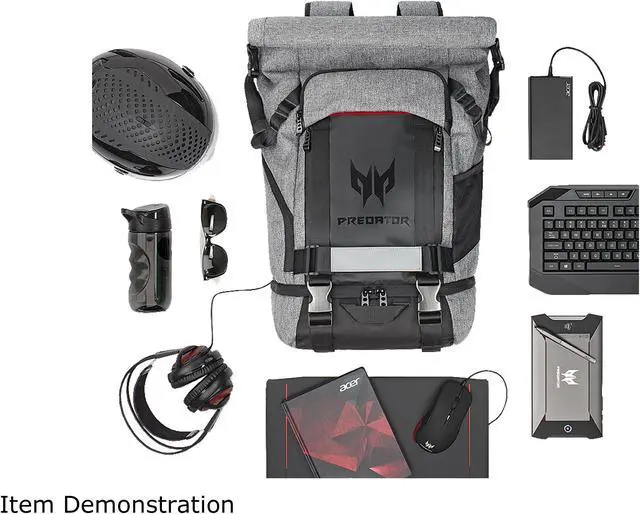 Alt view image 18 of 18 - Predator Gaming Rolltop Backpack - Red NP.BAG1A.255