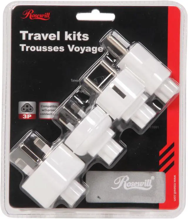 Alt view image 5 of 5 - Rosewill Travel kit, US, EU, UK, SAA available, with easy- pull cord RTKT-11001