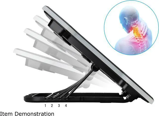 Alt view image 4 of 8 - Rosewill RGB Laptop Cooling Pad, Gaming Laptop Cooler for 17 Inch Laptops, Big Quiet Fan, Adjustable Angles, Lighting Modes, Fan Speed Modes - (RWNB17B)