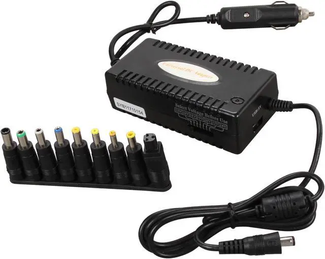 Main image of SYBA SY-NBK61029 100W Laptop Car DC Power Adapter, 9 DC Output Tips, 1 USB Port