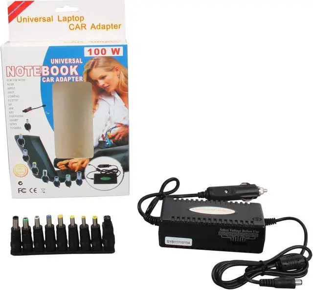Alt view image 4 of 4 - SYBA SY-NBK61029 100W Laptop Car DC Power Adapter, 9 DC Output Tips, 1 USB Port