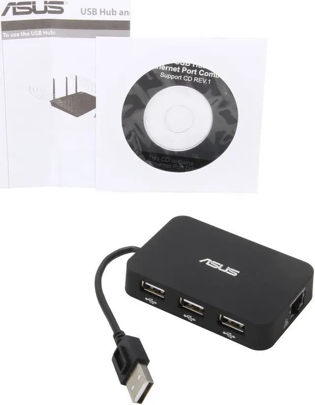 Alt view image 6 of 7 - ASUS Black 90-XB3K00EX00000- ASUS USB Hub and Ethernet Port Combo