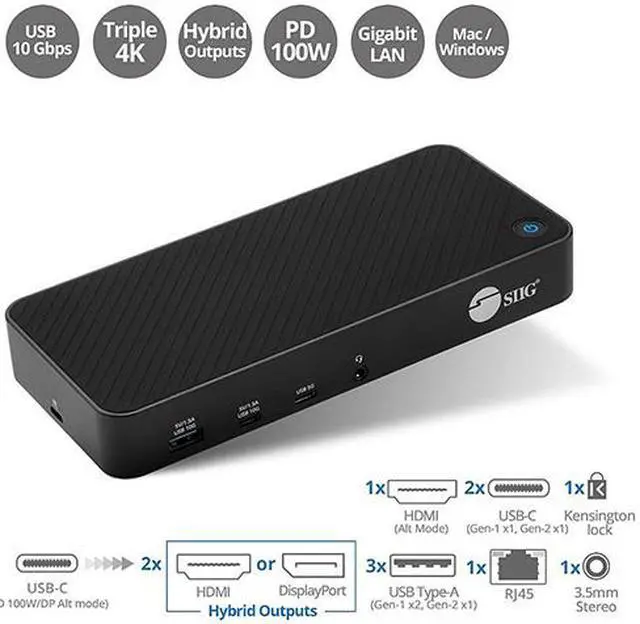 Alt view image 2 of 7 - SIIG Black JU-DK0P11-S1 Notebook Docking Station