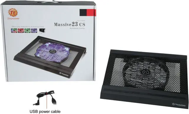 Alt view image 6 of 6 - Thermaltake Notebook Cooler with Silent 23cm Variable Color LED Fan Massive23 CS