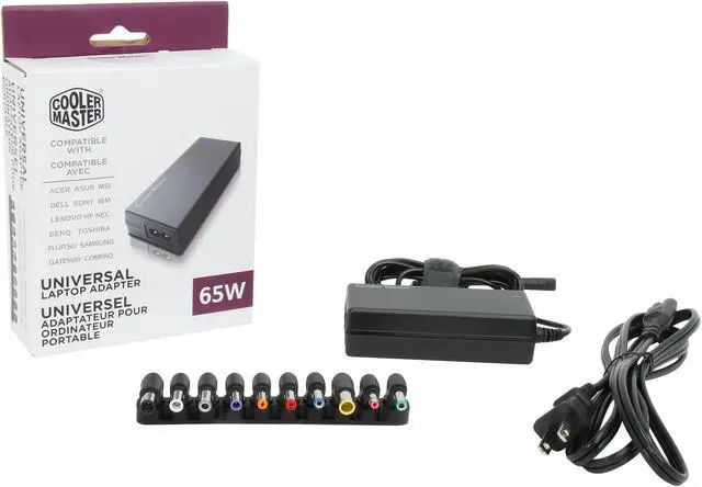 Alt view image 3 of 3 - Cooler Master RP-065-S19A-J1 (NA 65) - Universal Laptop AC Adapter with 10 Adapter Tips