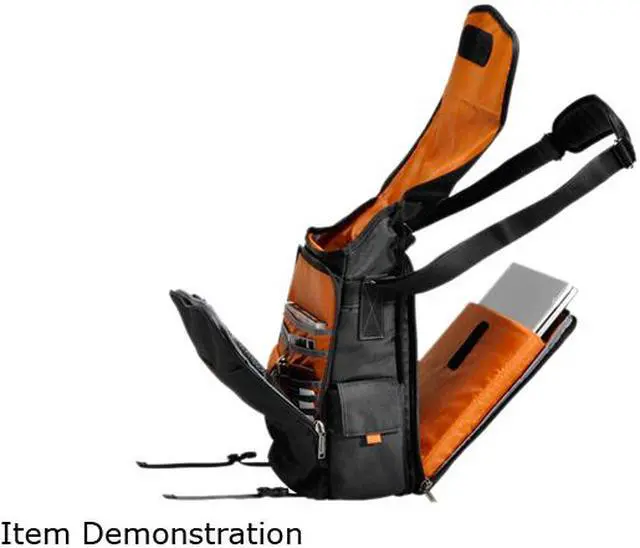 Alt view image 3 of 9 - Everki Black 14.1" / MacBook Pro 15" Urbanite Laptop Vertical Messenger Bag Model EKS620