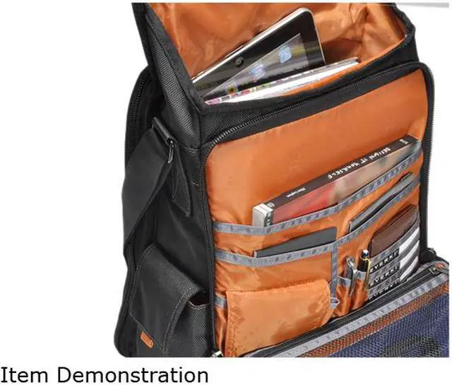 Alt view image 6 of 9 - Everki Black 14.1" / MacBook Pro 15" Urbanite Laptop Vertical Messenger Bag Model EKS620