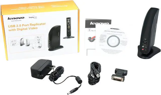 Alt view image 5 of 5 - Lenovo 0A33942 USB 2.0 Port Replicator with Digital Video Fru # 0a34183/03x6052