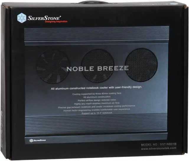 Alt view image 7 of 7 - Silverstone Aluminum Constructed Notebook Cooler NB01B