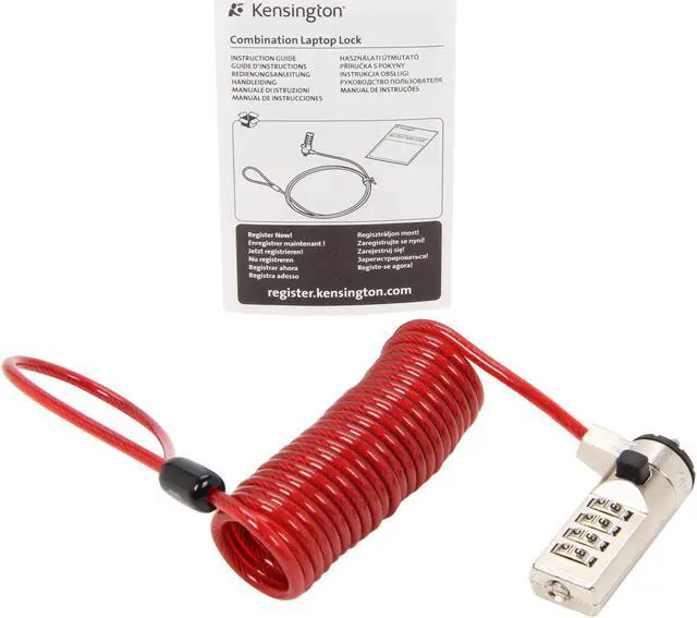 Alt view image 4 of 5 - Kensington Portable Combination Laptop Lock (Red Cable) K64671US