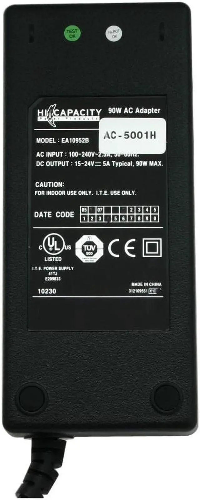 Alt view image 2 of 6 - Battery-Biz AC-5001H 90W AC adapter for HP/Compaq notebooks