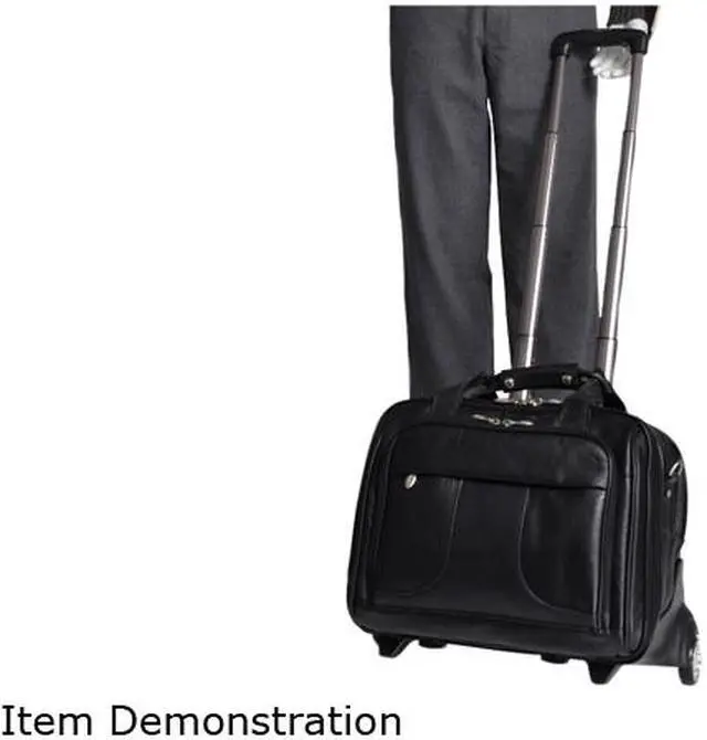 Alt view image 3 of 11 - McKlein Black 17" CHICAGO Detachable-Wheeled Laptop Overnight with Removable Briefcase Model 83585