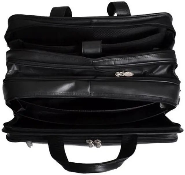 Alt view image 4 of 11 - McKlein Black 17" CHICAGO Detachable-Wheeled Laptop Overnight with Removable Briefcase Model 83585