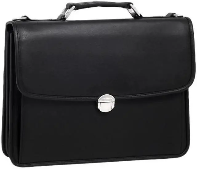 Alt view image 5 of 11 - McKlein Black 17" CHICAGO Detachable-Wheeled Laptop Overnight with Removable Briefcase Model 83585