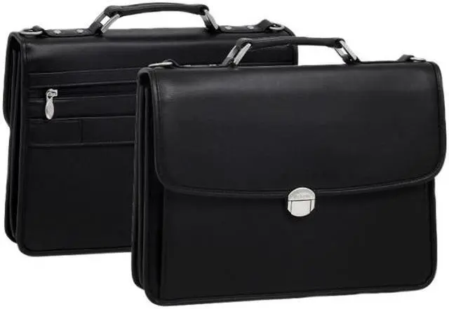 Alt view image 7 of 11 - McKlein Black 17" CHICAGO Detachable-Wheeled Laptop Overnight with Removable Briefcase Model 83585