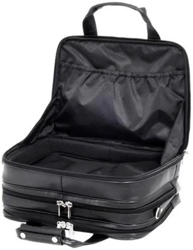 Alt view image 8 of 11 - McKlein Black 17" CHICAGO Detachable-Wheeled Laptop Overnight with Removable Briefcase Model 83585