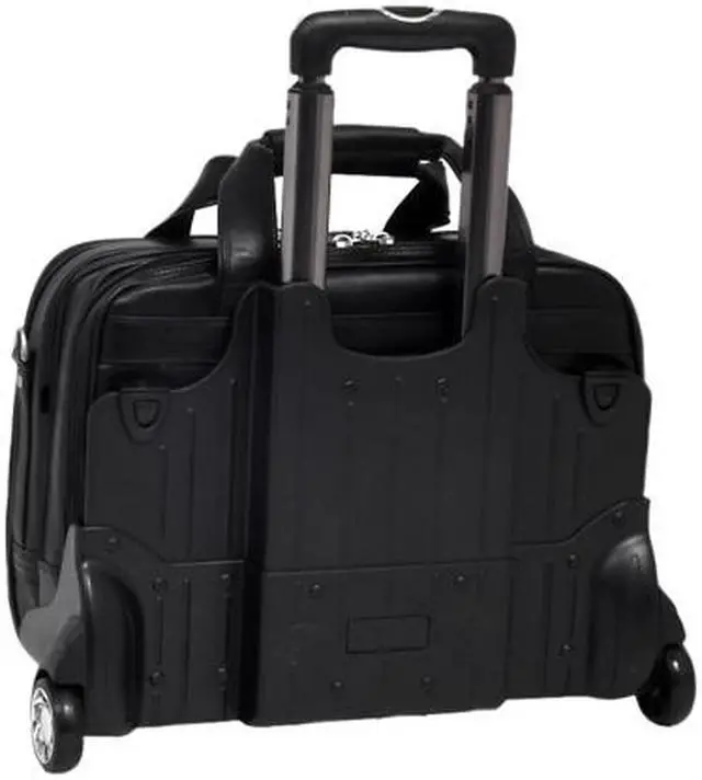 Alt view image 9 of 11 - McKlein Black 17" CHICAGO Detachable-Wheeled Laptop Overnight with Removable Briefcase Model 83585