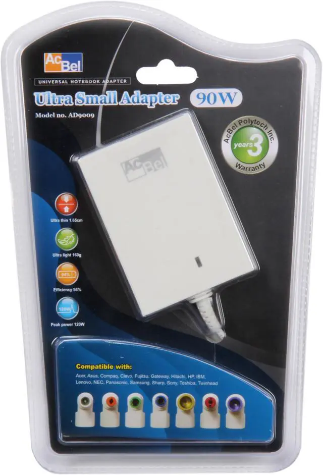 Alt view image 6 of 6 - AcBel AD9009 Slim 90W AC Adapter - Ultra Small