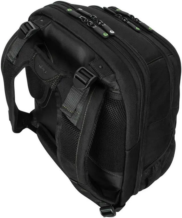 Alt view image 10 of 11 - Targus EcoSmart TBB019US Carrying Case (Backpack) for 17" Notebook - Black, Green