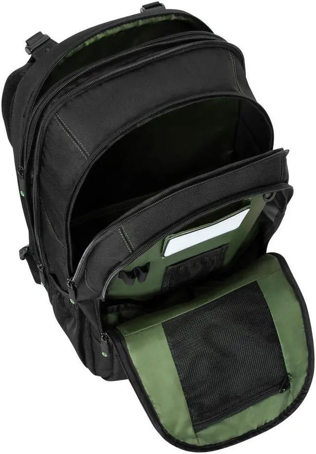 Alt view image 4 of 11 - Targus EcoSmart TBB019US Carrying Case (Backpack) for 17" Notebook - Black, Green