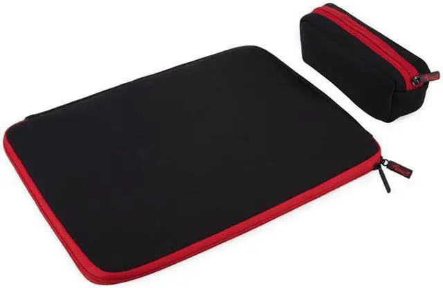 Alt view image 14 of 14 - Rosewill Black/Red 17" Notebook Sleeve with AC Adapter Pouch Model RBG-17001SV