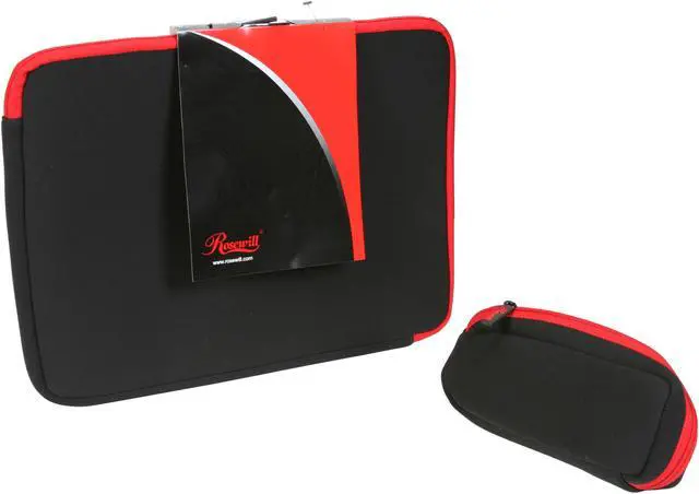 Main image of Rosewill Black/Red 16" Notebook Neoprene Sleeve with AC Adapter Pouch Model RBG-16001SV