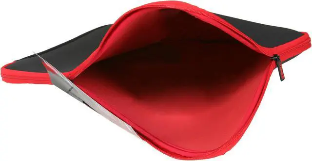 Alt view image 4 of 7 - Rosewill Black/Red 16" Notebook Neoprene Sleeve with AC Adapter Pouch Model RBG-16001SV