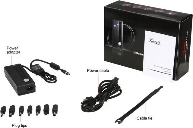 Alt view image 6 of 6 - Rosewill RNA-U100PRO Universal Notebook Power Adapter 100W with USB Power Port