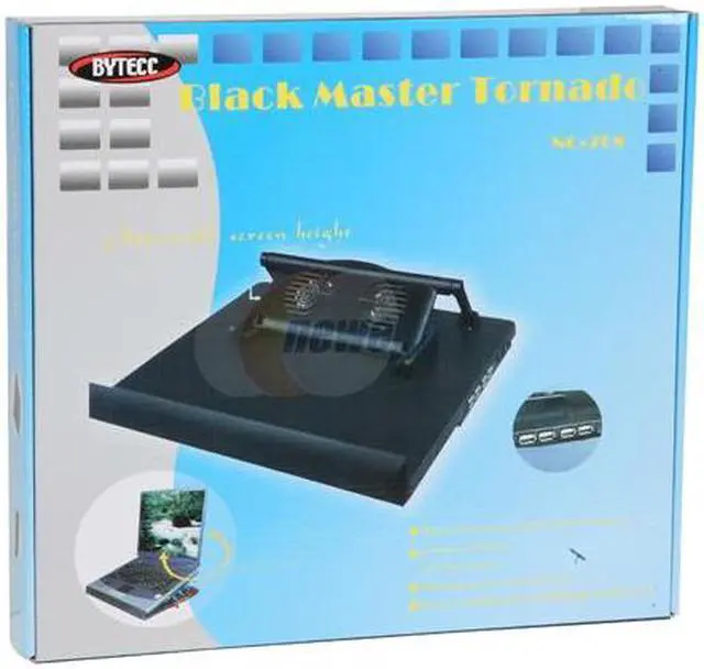 Alt view image 7 of 7 - BYTECC Adjustable + 4ports USB Hub Quiet Notebook Cooler NC-768