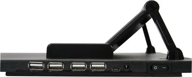 Alt view image 4 of 7 - BYTECC Adjustable + 4ports USB Hub Quiet Notebook Cooler NC-768