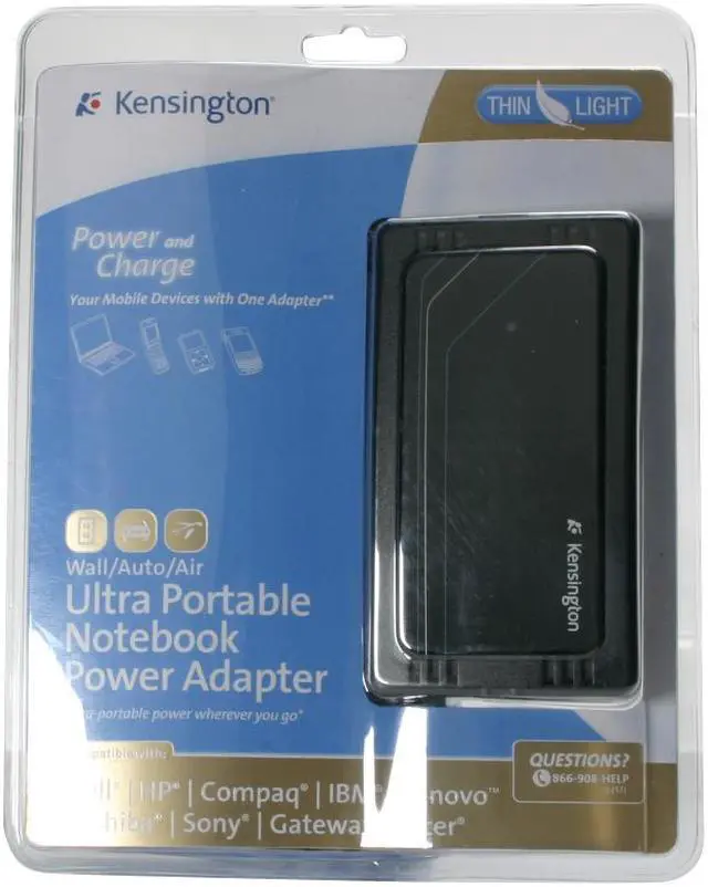 Alt view image 2 of 2 - Kensington K33197US Wall/Auto/Air Ultra Portable Notebook Power Adapter