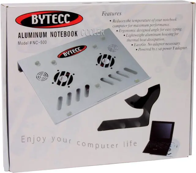 Alt view image 9 of 9 - BYTECC Aluminum Notebook Cooler NC-500-BK
