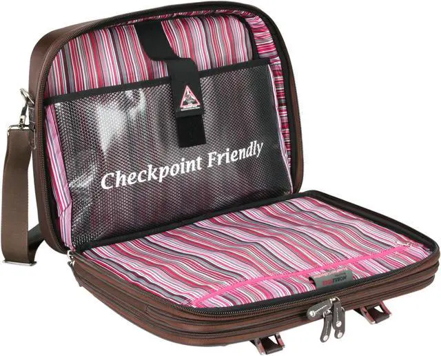 Alt view image 5 of 7 - Mobile Edge Pink ScanFast Checkpoint Friendly Element Briefcase - 16" PC/17" Mac Model MESFEBX