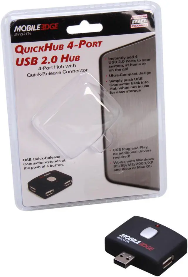 Alt view image 6 of 7 - Mobile Edge - 4 Port USB Hub - Push Button Connector