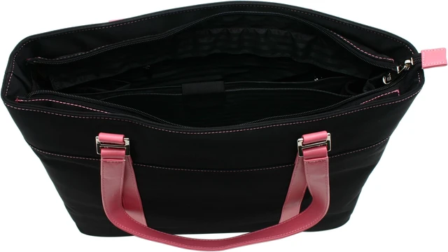 Alt view image 3 of 6 - Mobile Edge - Breast Cancer Awareness MicroFiber 15.6" Tote - Black w/Pink Straps