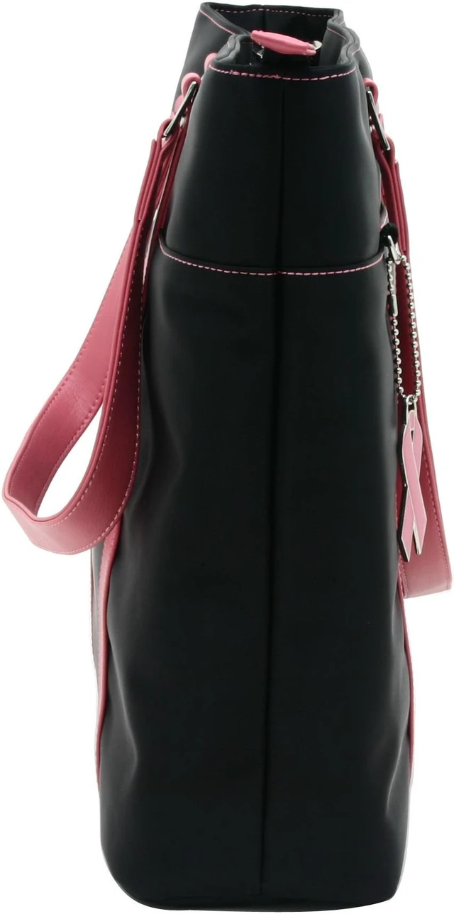 Alt view image 4 of 6 - Mobile Edge - Breast Cancer Awareness MicroFiber 15.6" Tote - Black w/Pink Straps