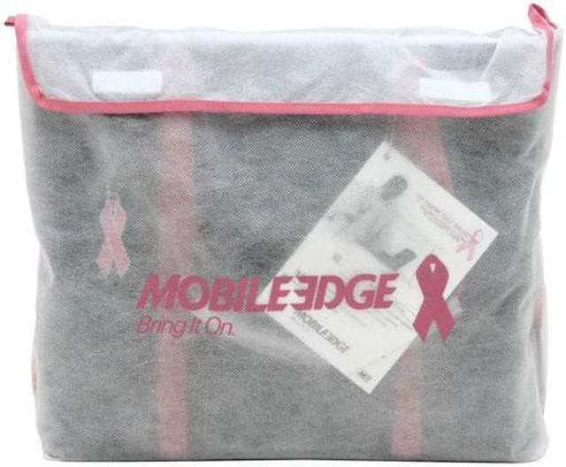 Alt view image 6 of 6 - Mobile Edge - Breast Cancer Awareness MicroFiber 15.6" Tote - Black w/Pink Straps