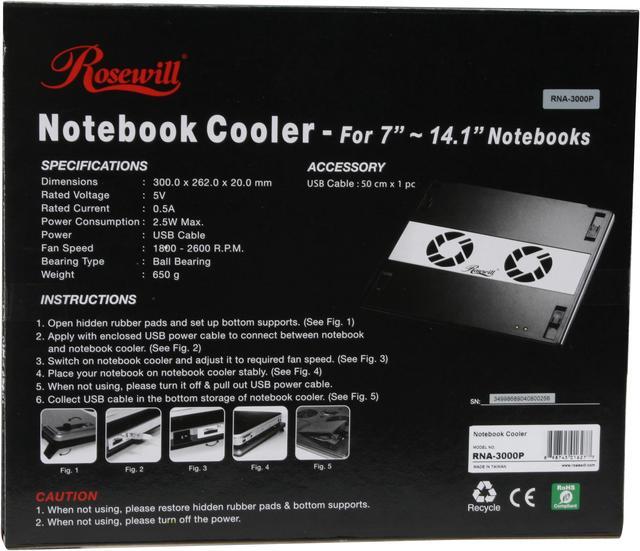 Alt view image 8 of 8 - Rosewill 7"-14.1" Pink Notebook Cooling Pad RNA-3000P