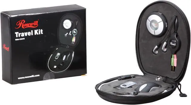 Alt view image 4 of 4 - Rosewill Laptop Travel Kit (5 PCs: Mouse, Headset,  Card Reader, USB Hub & Light) RNA-E3010
