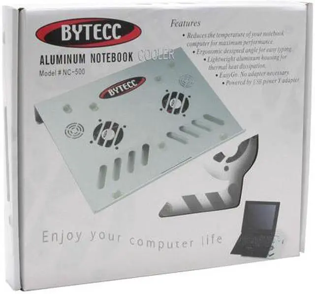 Alt view image 4 of 4 - BYTECC Aluminum Notebook Cooler NC-500 (USB)