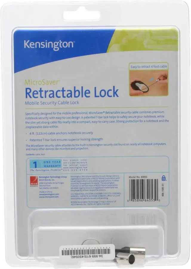 Alt view image 2 of 3 - Kensington MicroSaver Retractable Security Cable Lock 64053