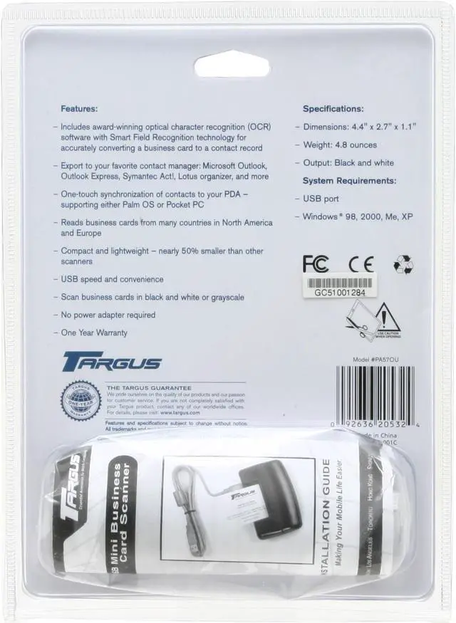 Alt view image 3 of 3 - Targus Mini USB Business Card Scanner PA570U