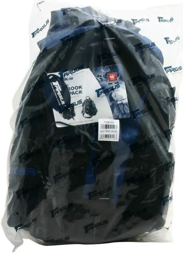 Alt view image 7 of 7 - Targus Blue/Black 16" Sport Deluxe Computer Backpack Model TSB315