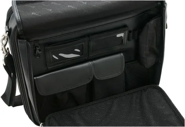 Alt view image 5 of 8 - Targus Clamshell 15.4" Traditional Leather Laptop Case, Blk, CLN5