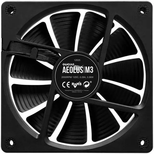 Alt view image 5 of 7 - GAMDIAS AEOLUS M3-1204R 120 mm 55 Neon-Flex RGB LED Case Fan 4-Pack