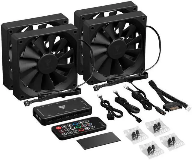Alt view image 7 of 7 - GAMDIAS AEOLUS M3-1204R 120 mm 55 Neon-Flex RGB LED Case Fan 4-Pack